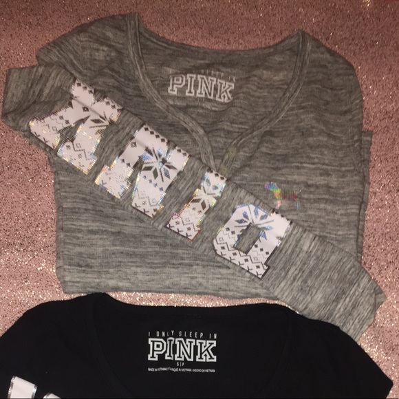 Victoria's Secret Pink Thermal Shirts Size Small - Picture 4 of 4